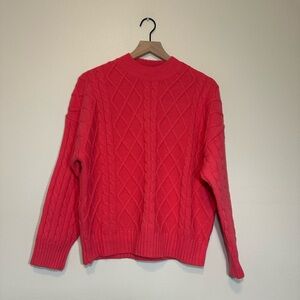 LUMIERE Pink Cable Knit Sweater